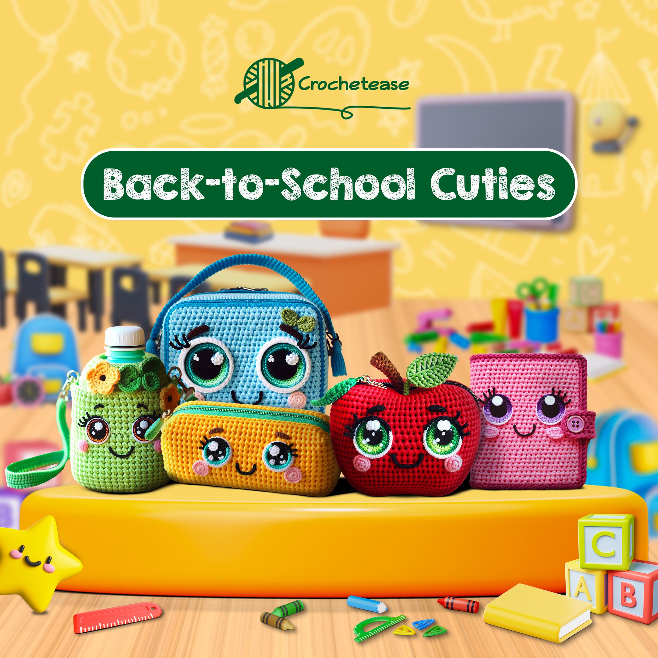 5 in 1: Back-to-School Cuties  – Crochet Pattern