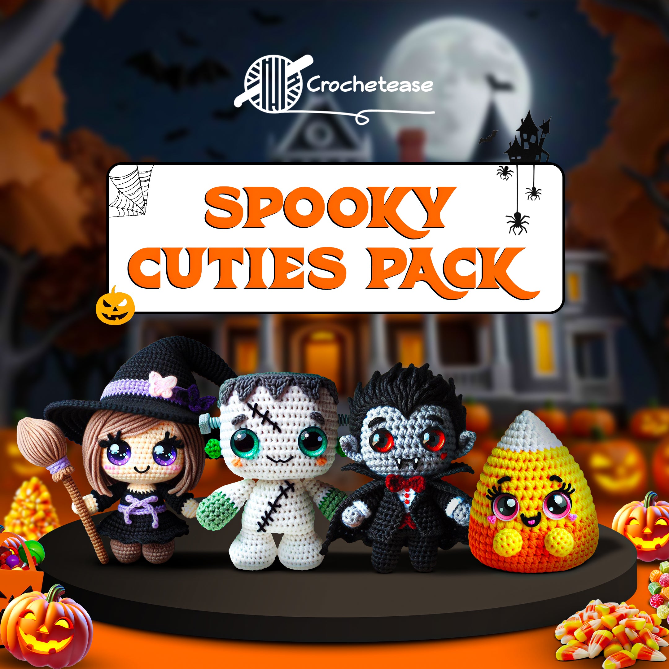 4 in 1: Spooky Cuties Pack  – Crochet Pattern