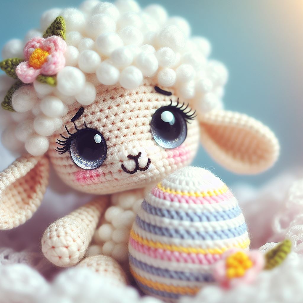 Easter Sheep with Egg – Crochet Pattern