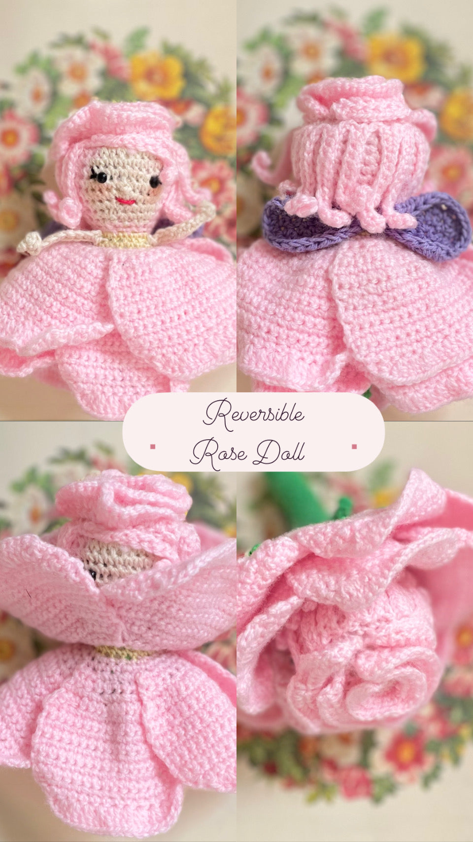 Reversible Rose Doll Pattern – Crochet Pattern