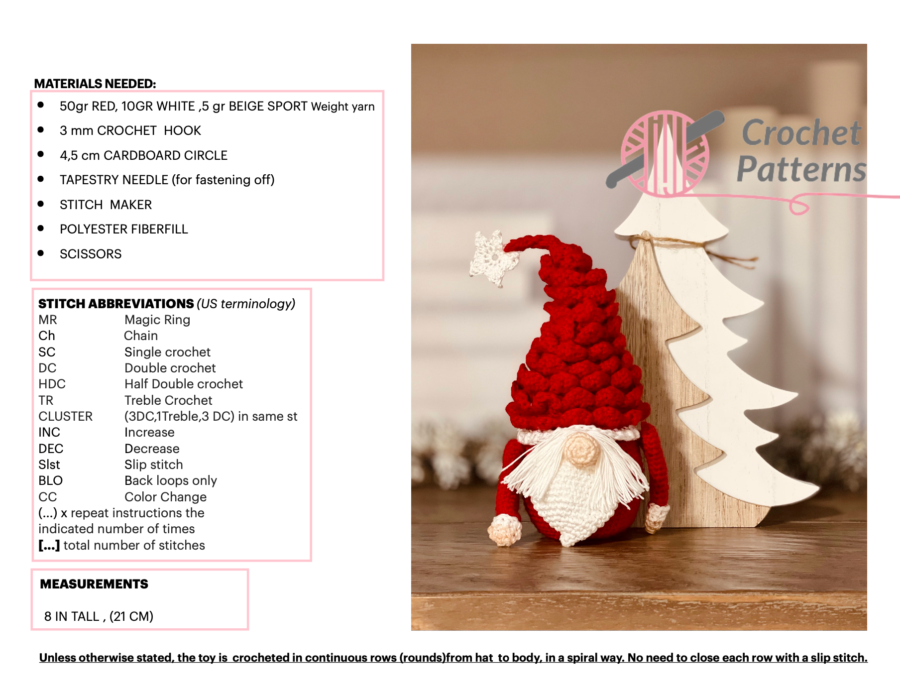 Santa Gnome - Crochet Pattern