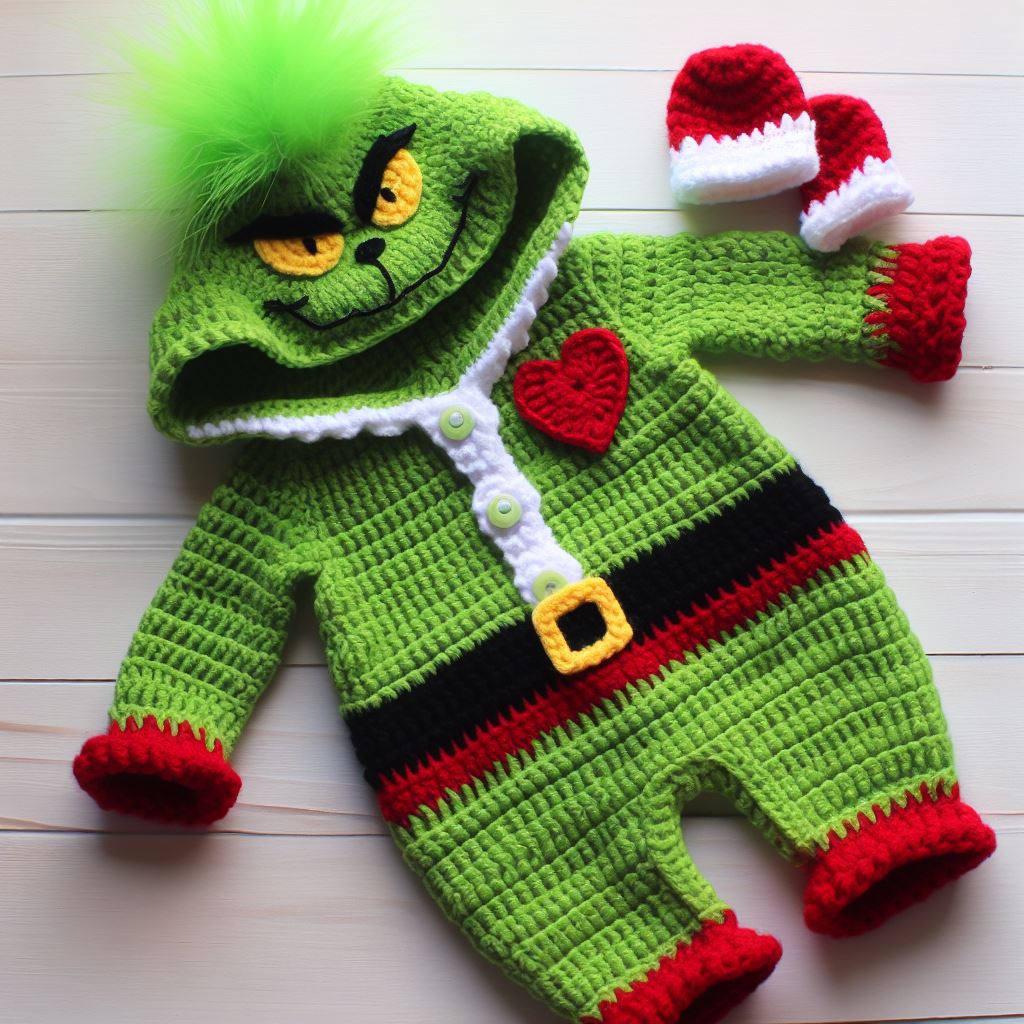 6 in 1 : Mega Christmas Baby Jumpsuits Set  – Crochet Pattern